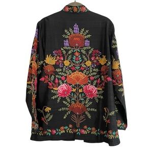 Vintage‎ Embroidered and Embellished Silk Floral Jacket
